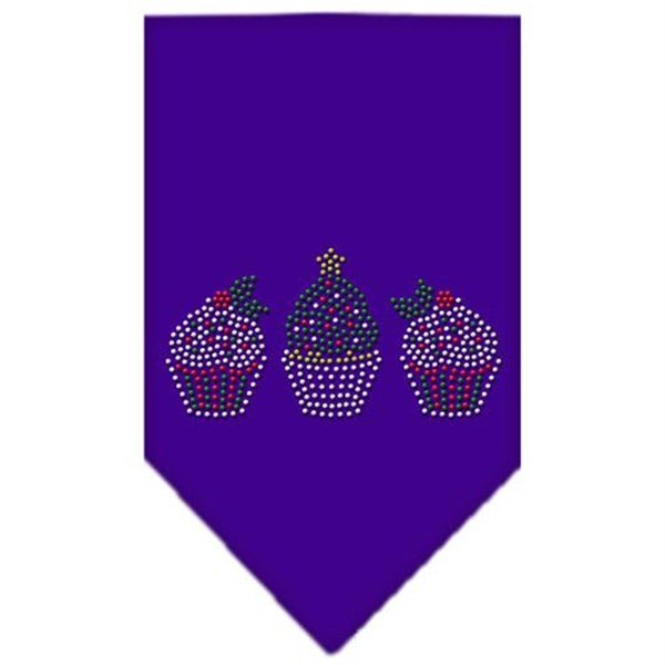 Unconditional Love Christmas Cupcakes Rhinestone Bandana Purple Large UN849133